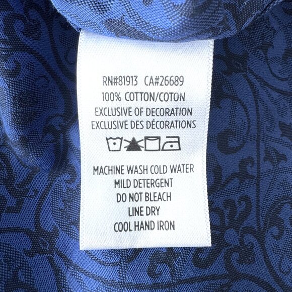 Men's 5XL Robert Graham BLUE Luther Tonal Long Sleeved Sport Shirt - Picture 14 of 15